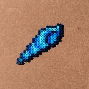 Cute blue shell keychain made from perler